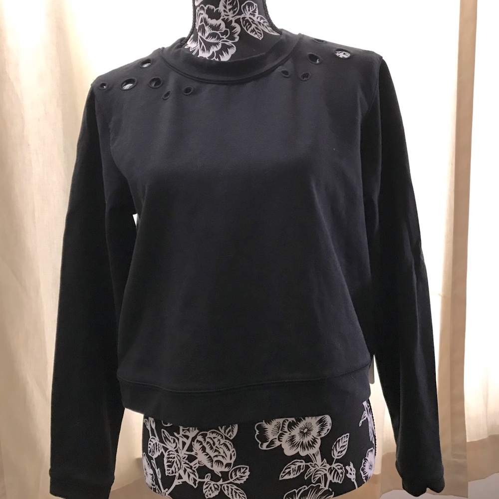 LULULEMON Space Crew Eyelet Crop Sweatshirt 8 NWT